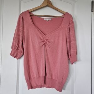 Madison + Hudson Pink Knit Top with Half Sleeves